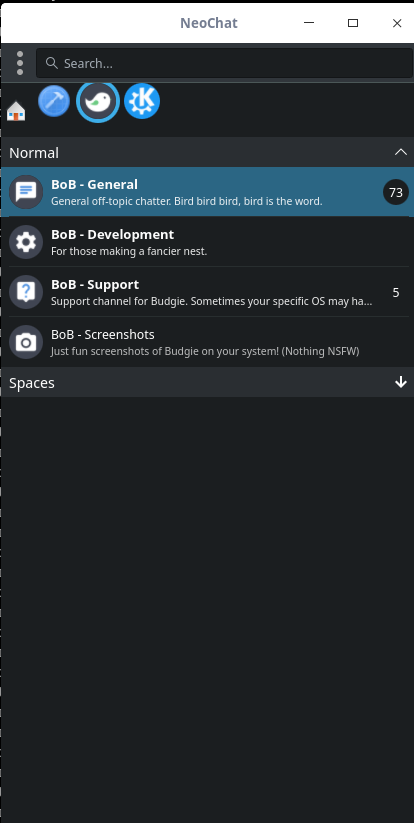 NeoChat filtering based on a Space
